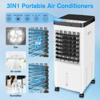 Portable Air Conditioners, Evaporative Air Cooler No Windows Needed, with 3 Gallons Water Tank,6 Ice Pack, Cooling Fan
