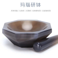 Natural Agate Mortar and Pestle First Class High Quality Wear Resistant Rods 40mm-100mm Inner Diameter Mortar and Pestle Rods La