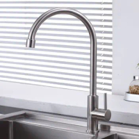SUS 304 Stainless Steel Single Handle Kitchen Water Sink Faucet