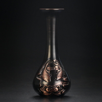 思友 純銅花瓶家居客廳裝飾工藝品現代中式簡約全銅花器擺件擺設