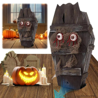 Hộp quan tài, chủ đề Halloween, với hiệu ứng âm thanh kinh dị, kho báu cướp biển, hiệu ứng hình ảnh 