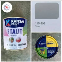 FTALIT Glossy Warna Silver 998 Cat Minyak Besi Kayu Kansai Paint 1 kg