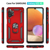 Magnetic Car Ring Holder Phone Case For Samsung Galaxy A32 A 32 SM-A325F A325M Shockproof Cover For Galaxy A32 Case Samsung A32