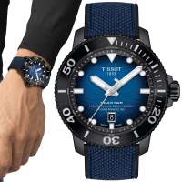 【TISSOT 天梭 官方授權】SEASTAR2000海星系列 陶瓷圈 600m 潛水機械腕錶 母親節 禮物(T1206073704100)