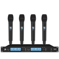 Professional UHF wireless microphone system four-channel handheld microphone for home KTV party karaoke wireless microphone
