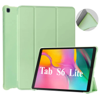 【Tystal】 Untuk Samsung Galaxy Tab S6 Lite 10.4 inci (P610/P615), sarung berdiri lipatan tiga bahan P