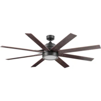 Honeywell Ceiling Fans Xerxes, 62 Inch Contemporary LED Ceiling Fan with Light and Remote Control, 8 Blades with Dual Finish, Re