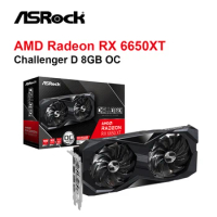 New ASRock AMD Radeon RX 6650 XT Challenger D 8GB OC Placa de vídeo RX 6650XT GDDR6 128bit Video Cards GPU DeskTop Graphics Card