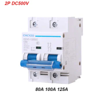 DC Circuit Breaker 2P UPS Circuit Breaker DC500V 80A100A125A PV Solar Cell Protection Circuit Breaker Micro Protection Switch