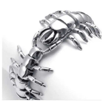 Exquisite foreign trade jewelry foreign trade original single men 's bracelet titanium steel animal centipede bracelet