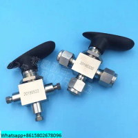Stainless steel ferrule three-way ball valve 316 corrosion-resistant manual switching valve 3mm 1/81/16 gas circuit