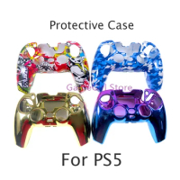 10pcs Plating Water Transfer Camouflage Shell Protective Case Cover For PlayStation 5 PS5 Controller Accessories