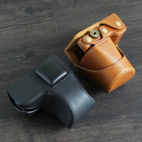 Roadfisher Vintage PU Leather Camera Bag Pouch Protection Case Sheath Cover Shoulder Belt For Sony 5R 5T 5N NEX-7/6/F3 18-55mm