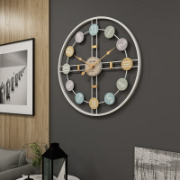 歐式壁掛鐘 創意簡約靜音壁鐘客廳優雅餐廳裝飾鐘表