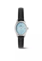 Daniel Wellington Ophelia Mini Black Lizard Ice Blue Guilloché Silver - Women Watch Stainless Steel 