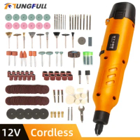 New 12v High Power Cordless Drill For Dremel Accessories Mini Drill Engraver Kit Grinding Drilling Machine With Speed Regulation