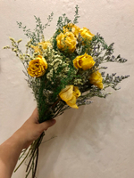 鄉村浪漫香檳玫瑰干花束干燥花裝飾插花diy大花束永生花畢業花束