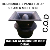 Horn midle + panci tutup speaker midle 8 in bahan alumunium cor diral