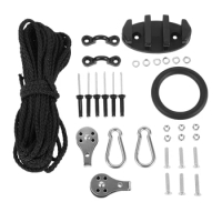 1 Set Anchor Trolley Kit System Rope Cleat Pulleys Snap Hooks Pad Eyes Rivets for Kayak Canoe Boat Accessories