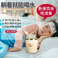 1件組防逆流臨床護理水杯－護理杯、臥床長者吸管杯、防逆流水杯、防漏流食杯，適用於臨床病人與老年人飲水－暖心黃色／350ml＋6件組