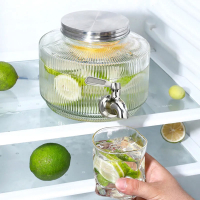 冷水壺 玻璃水壺家用大容量帶水龍頭涼果汁果酒桶檸檬水容器放冰箱冷飲桶