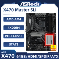 X470 Motherboard ASRock X470 MASTER SLI Motherboard Socket AM4 DDR4 64GB USB3.1M.2 SATA 3 HDMI ATX support Ryzen 7 5700X cpu
