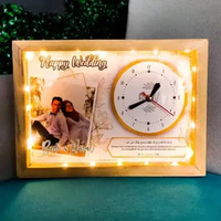 Jam Frame Lampu A4 Kado Pernikahan