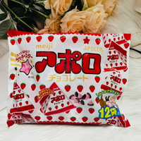 日本 Meiji 明治 草莓可可風味巧克力 12小袋入 132g 三角包 各別包裝｜全店$199免運