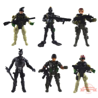 兵人軍事模型人偶帶關節可動6款 美國兵人配武器男孩玩具