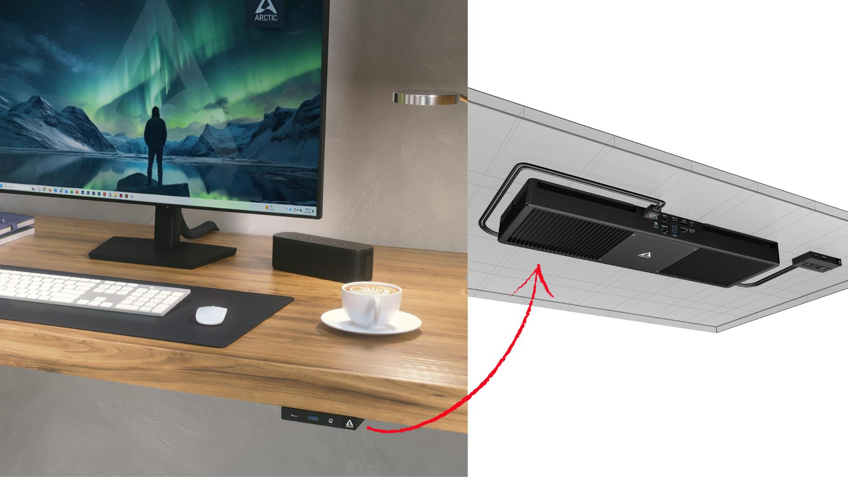 ai　デスク Arctic の 1,400 米ドルファンレスミニPC「Senza AI 370」は Ryzen AI