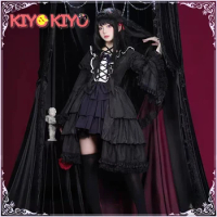 KIYO-KIYO Puella Magi Madoka Magica Akemi Homura Cosplay Costume Anime Akemi Homura Black Lolita Dress Female