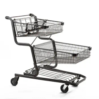 Special Design Double Layer Basket Trolley Supermarket Shopping Trolley Carts