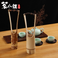 手工花籃中式梅鹿竹制花器復古日式花道茶樓茶社裝飾中華花藝擺件