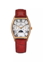 Solvil et Titus Barista Women Multi-Function Quartz in Silver White Dial and Red Leather Strap