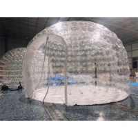 3m Diameter Igloo Geodesic Clear Tents Led Light Inflatable Transparent Dome Bubble Tent