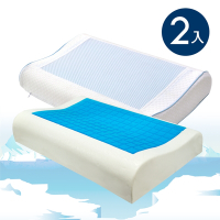 亞曼達Amanda 沁涼凝膠釋壓記憶枕 枕頭 -人體工學型(2入)
