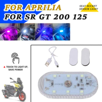 Motorcycle Accessories Scooter Seat Bucket Sensor Night Light Box LED USB For Aprilia SR GT 200 125 SRGT200 SRGT125 SR 200 GT