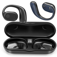 True Wireless Open Ear Earbuds With Earhooks Sports Headphones Wireless Headphones Black