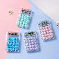 AGF COD Kalkulator Mini 3D Transparant Aesthetic Calculator Mini Portable Silicon Touch Transparant 