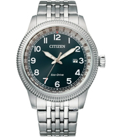 CITIZEN 星辰錶 GENT’S 經典錢幣紋錶框復古男錶 BM7480-81L  -42mm-藍面鋼帶【刷卡回饋 分期0利率】【APP下單22%點數回饋】