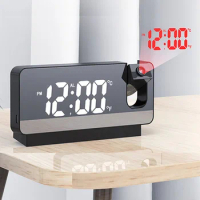 LED Digital Alarm Clock Table Alarm Clock Watch Electronic Desktop Clocks USB Wake Up FM Radio Time Projector + Snooze Function