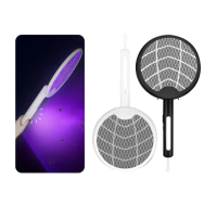 【OMG】三合一手持/壁掛/立座三用電蚊拍 可折疊USB充電式捕蚊拍 紫光誘蚊捕蚊燈 滅蚊器(強效滅蚊神器)