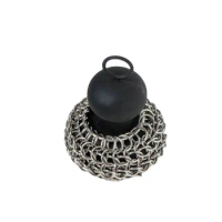Cast Iron Chainmail Scrubber, Cast Iron Skillet Cleaner for Fry Pan Cleaner Cast Iron Skillet Cleaner Chain Black