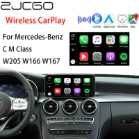 ZJCGO Wireless Apple CarPlay Android Auto interface adapter BOX For Mercedes Benz C M ML Class W205 W166 W167 NTG System