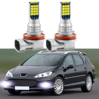 2Pcs LED Fog Lamp Bulbs For Peugeot 407 2004-2011 Accessories White Yellow Fog Lamp