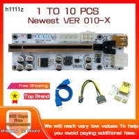 1-10PCS PCIE Riser for Video Card GPU Mining VER010 USB 3.0 Cable PCI-E X1 Riser Card PCI Express X16 Extender for Bitcoin Miner