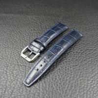 20 21 22mm dark blue slub calfskin leather strap substitute for IWC IWC PORTUGIESER Series Watch