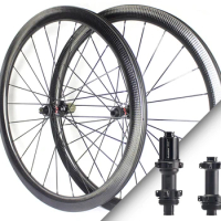 700C 45x25mm Dimpled Carbon Road Disc Brake Wheel Gravel Wheelset CX Wheel 12x100mm 12x142mm