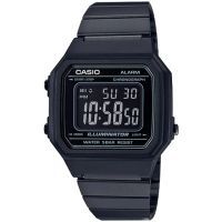【CASIO 卡西歐】復古不鏽鋼帶計時電子錶(B650WB-1B)