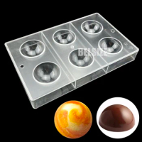 6 Holes Round Half Sphere Mold 3D Polycarbonate Chocolate Mold Candy Mold Chocolate Bonbon Bomb Confectionery Pastry Baking Mold